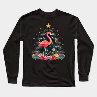 Flamingo Christmas Long Sleeve T-Shirt